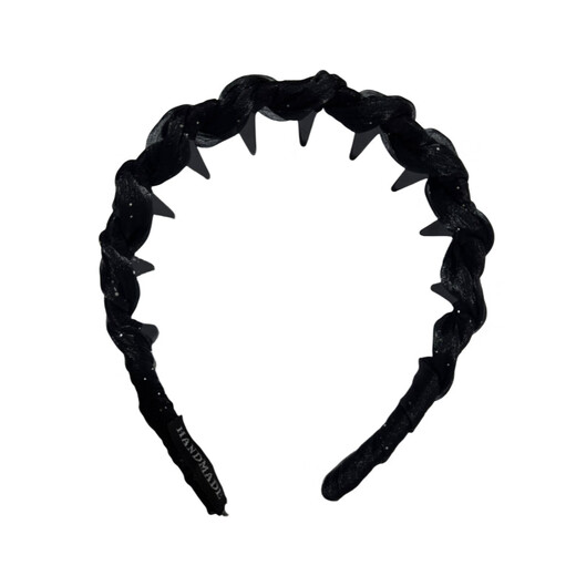 Garenbei small fragrant style mesh hair hoop for girls, non-slip, toothed, high top, versatile pressure hair ring, hairpin, headband, hair accessory for women, small fragrant style hair hoop, black 1 piece