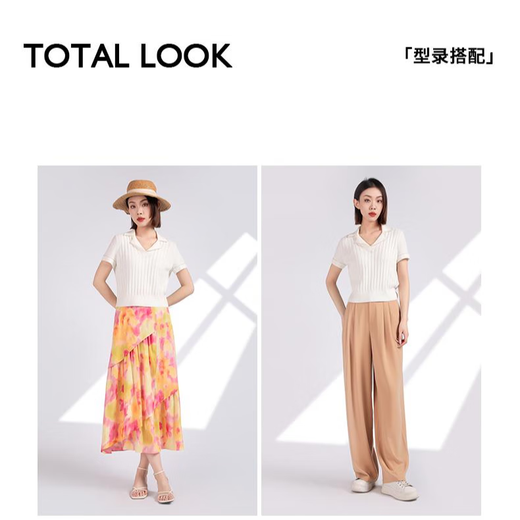 GIRDEAR's new autumn style casual, stylish, versatile and breathable V-neck short-sleeved sweater for women 1399554 white S (size 2)