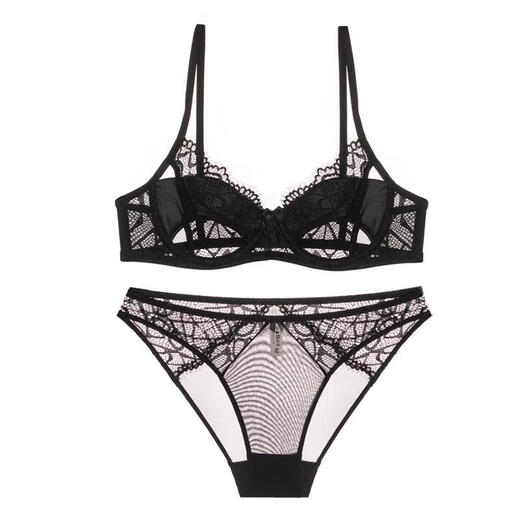 Victoria's Style Sexy Secret Sexy Underwear Women's Lace Big Breast Makes Small Push Up Small Breast Push Up Bra Set Gift Red Set XL (Recommended 38/85AB 36/80C)