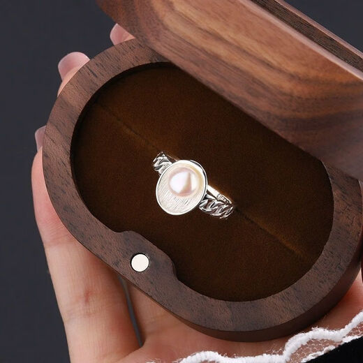 S999 sterling silver oval pearl twist ring for women ins style advanced open adjustable ring Valentine's Day gift s999 sterling silver oval pearl twist ring XYC263 transparent gift box + sterling silver certificate