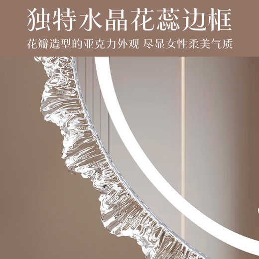 DL Donglai Quality Donglai Makeup Mirror with Lights LED Special-shaped Desktop Dressing Table Mirror Rotating Makeup Mirror Smart Rotatable - Diameter 50cm Mirror without Lights 0 pcs