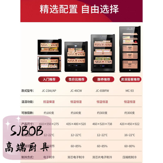 SJBOB German imported quality cigar cabinet, mini humidifier, ammonia removal, constant temperature and humidity, small cigar sober cabinet, cedar wood frame refrigerator, 23A1 cigar humidifier + two-year warranty