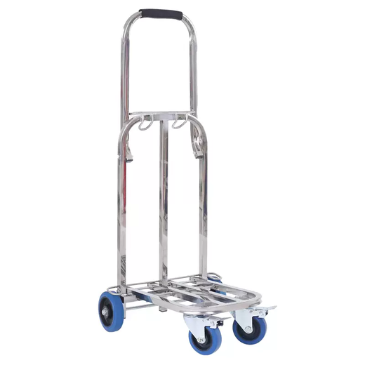 Yusenyi Ladder Car Stainless Steel Folding Luggage Cart Portable Hand Cart Cart Small Cart Grocery Cart Trolley Car Loading Stainless Steel Large Size Get 2 Ropes Stainless Steel Large Size Get 2 Ropes