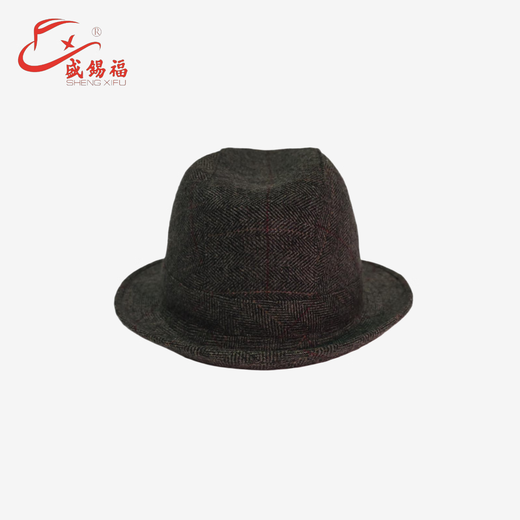 Sheng Xifu Hat Men's Autumn and Winter Casual Fashion Classic Woolen Gentleman Hat Top Hat Dark Gray S(56-57CM)