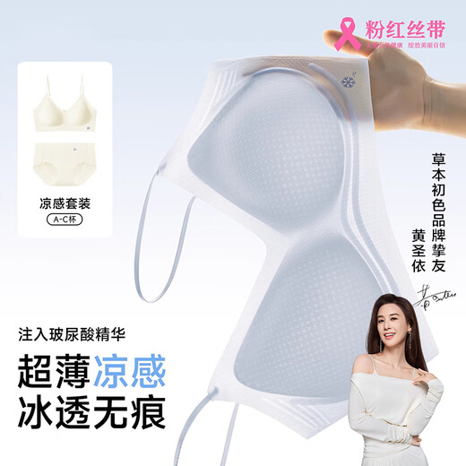 Herbal primary color underwear set women's bra 2025 new small breast push-up anti-sagging seamless cool breathable sexy bra