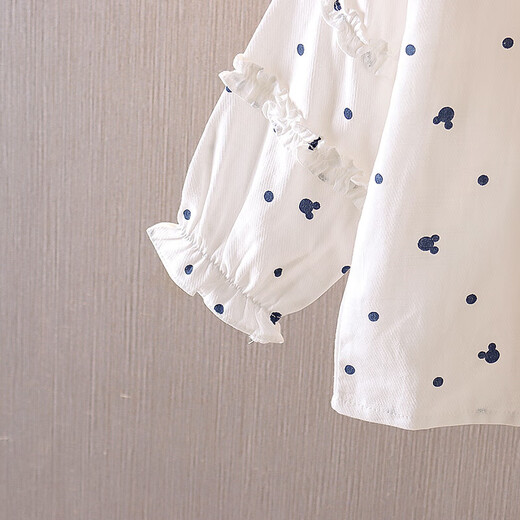 Cotton Era Cotton Era Girls' Shirt Long Sleeve Top 2025 New Printed Baby Girl Autumn Clothes Children's Shirt Width White 110 cm