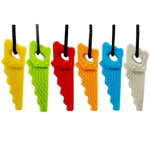 Children's oral anti-loss period soothing gum baby teething stick serrated silicone teether must-have for older children Marble 1 pack