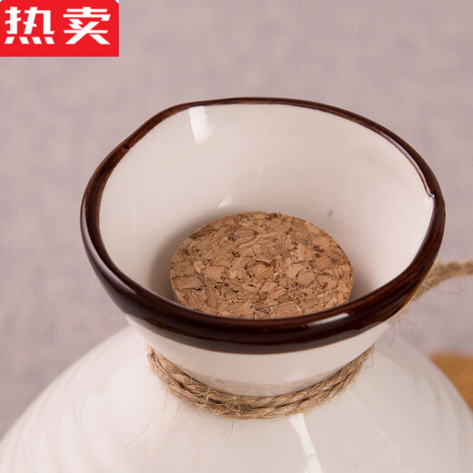 MZXM Japan imported quality Japanese sake wine set ceramic wine glass set household retro small wine glass liquor dispenser 1 pot 8 cups 1 Jin Jin is equal to 0.5 kg pot with log tray