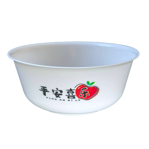 Kang Enjia food grade disposable bowl rice husk rice bowl peace and joy round bowl printed bowl thickened bowl rice bowl 500 ml rice husk white bowl 60 pieces