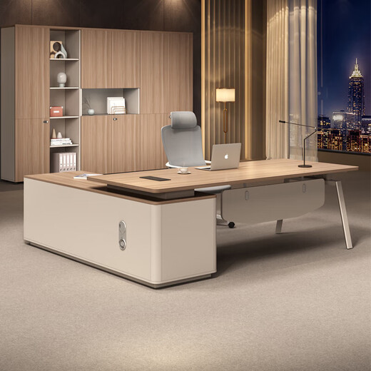 Boss desk and chair combination simple modern single table office furniture table executive desk supervisor manager table 1.6 meters boss table (long cabinet version)