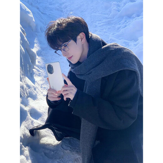 Memaru autumn and winter Korean atmosphere high-end men's gray scarf male birthday gift high-end scarf 2025 new style charcoal gray