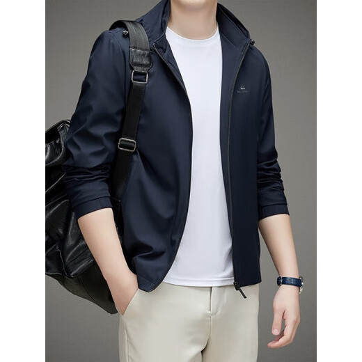 La nouvelle veste à capuche de printemps et d'automne de L Lilang pour la veste papa d'âge moyen et âgé de l'âge moyen pour hommes pour les affaires et le Black décontracté polyvalent M-3527 M 17080-110Jin [Jin est égal à 0,5 kg]