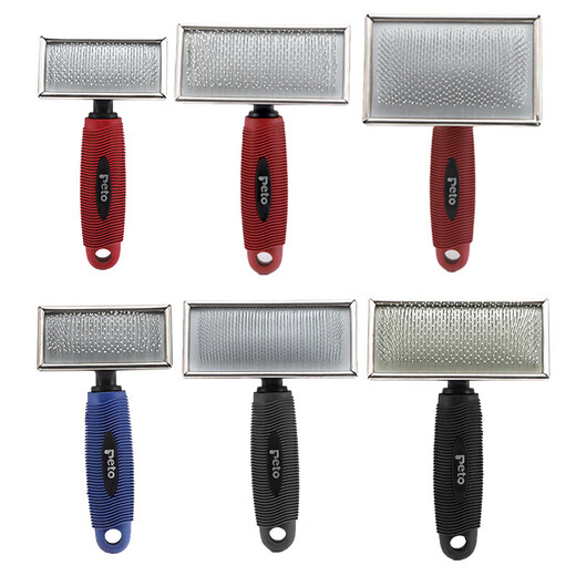 Pet comb, needle comb, dog hair brush, Teddy Golden Retriever hair protection, flea removal, floating hair removal, general anti-hair loss mirror comb for cats and dogs, red large size