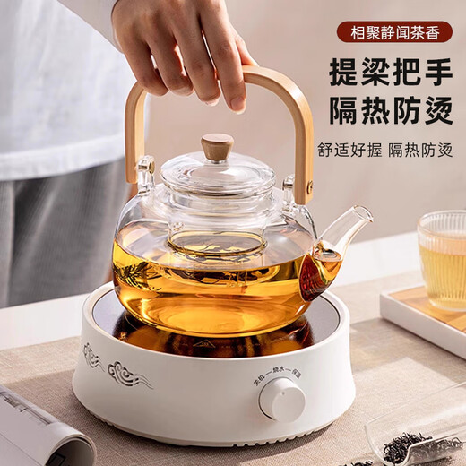 Home easy teapot kettle four seasons teapot high borosilicate glass electric ceramic stove heating large capacity high temperature resistant beam kettle