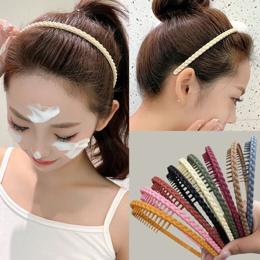 Face wash toothed hairband summer women's 2025 high-end pressure hair headband broken hair hairpin headdress black