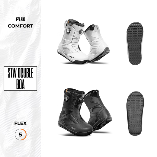 THIRTYTWO42 Ski 2526 Snowboard Snowboard Shoes Men's 32 Snowboard Equipment BOA Snow Shoes SHIFTY Single BOA Black and White 40