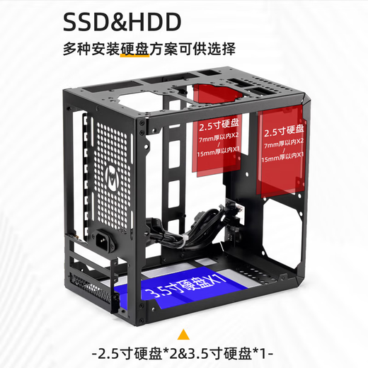 Sugar Cube Mechanical Master i5 13400F/RTX5060TI/5060/7650GRE Portable Office Mini Assembly Computer Small Host ITX E-Sports Game Live Design Computer C24 Small Host Configuration Three丨13400F丨RX7650GRE 8G