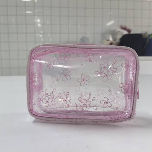 Fantasy PU splicing cosmetic bag PVC transparent waterproof toiletry bag travel portable handbag large capacity bath storage transparent large size