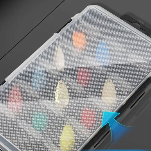 Qiwushuo ultra-thin Lure bait box can be assembled with buckle fishing gear box, portable multi-functional fishing accessories storage box, bait box, black (with 15 inserts) I