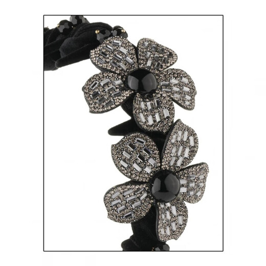 Mr. Ouyang Huawuli New Heavy Industry Sparkling Diamond Flower Headband Feeling Velvet Three-dimensional Flower Light Luxurious Diamond Headband Huawuli Flower Diamond Headband A11-202