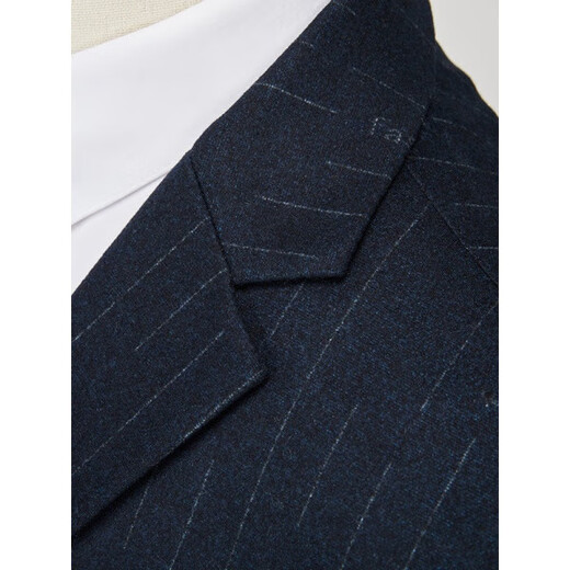 CEO Youngor wool suit suit for middle-aged men, business casual, iron-free, anti-wrinkle, blue striped thick coat, dark gray Youngor 2XL 185