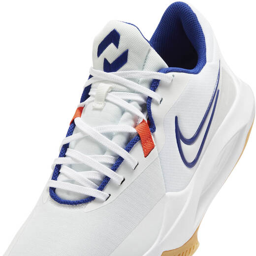 Nike men's practical basketball shoes winter anti-torsion sports traction NIKE PRECISION 6 HV1796 141 white/dark royal blue/white/rubber light brown/bright crimson/peak white 44