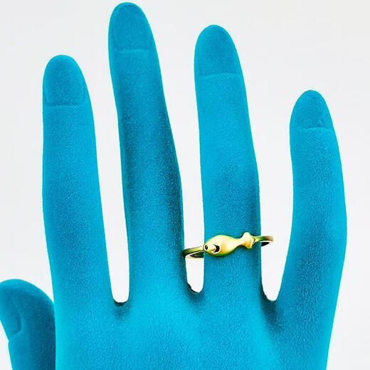 Cute little fish ring for women, fashionable Korean version, light luxury style, cute swimming fish tail ring, delicate and personalized ring