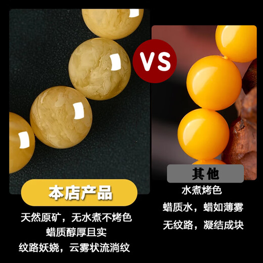 Shi Yue jewelry collection grade natural raw mineral beeswax single bead loose bead accessories full of honey chicken fat yellow demon flower white nectar 9-10mm