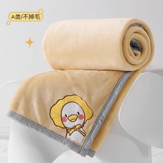 Huli German children's blanket newborn baby quilt primary school students lunch nap blanket kindergarten nap air-conditioned blanket four seasons Monet yellow-Hello Duck 75cm*100cm