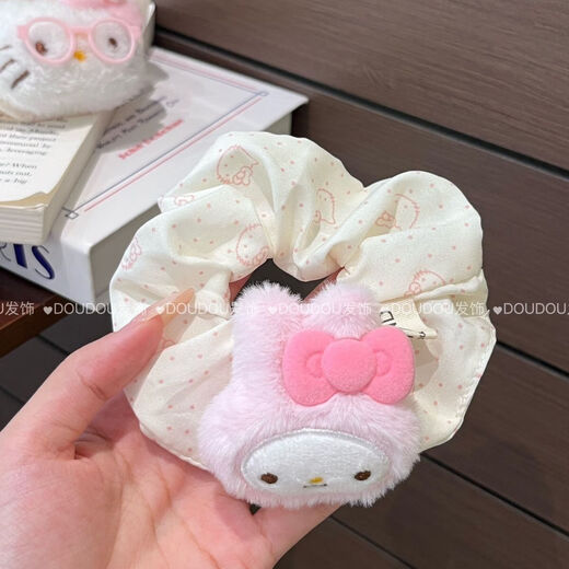 Miffy Rabbit Large Intestine Hair Circle Heart Tie Sweet Hair Rope Cute Ponytail Rubber Band 2025 Ball Girl Hair Rope Pink Print kt