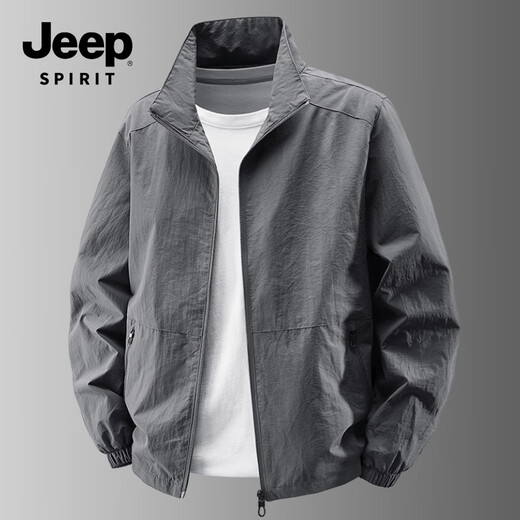 JEEP SPIRIT Jacket Men's Light Business Jacket Men's Casual Versatile Outerwear Men's 2499 Dark Gray XL