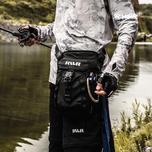 RVVR25 New Lightweight Leg Bag RB9627 Lure Bag Anti-scratch, Wear-Resistant and Water-Repellent Large Capacity Multifunctional Fishing Bag Black