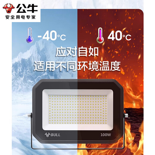 Bull (BULL) LED floodlight outdoor courtyard factory garden light camping light IP65 waterproof grade 100W Wanjiang series MG-D100A-AE-6500K white light