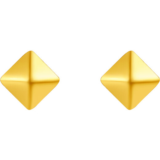 Saturday Fortune Yellow 18K Gold Earrings Geometric Square Colored Gold Earrings Birthday Gift for Women C0922033 Pair