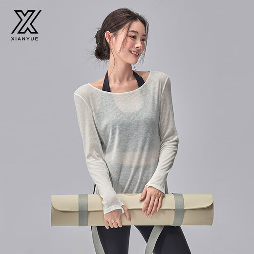 Youyou Yoga Wear Women's Autumn Loose Breathable Sports Cover Up Long Sleeve Pilates Training Fitness Wear Top Breathable Long Sleeve Heather Gray L L Weight 111-125 Jin Jin equals 0.5 kg