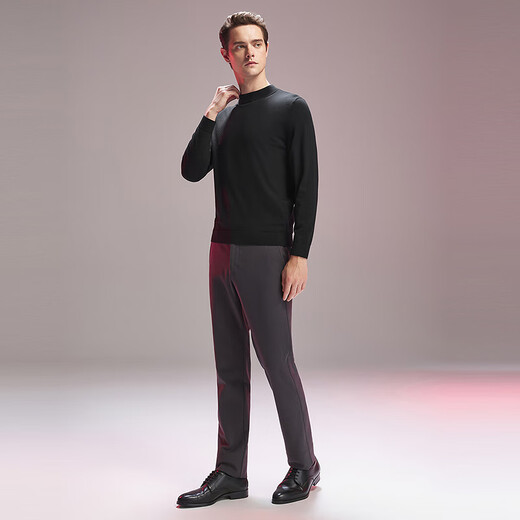 Свитер YOUNGOR All Wool 2025, черный, 2XL, 115 см (рекомендуемый вес 180–190 Джин Джин равен 0,5 кг)