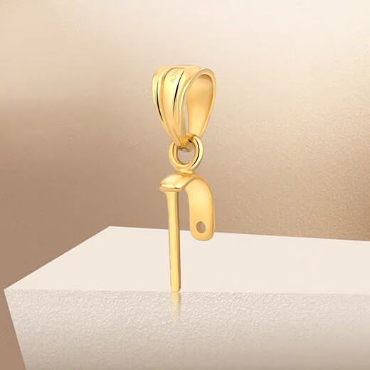 18K gold jade pendant buckle accessories Buddha buckle pendant buckle thickened melon seed buckle gold buckle oblique hole buckle 18K gold