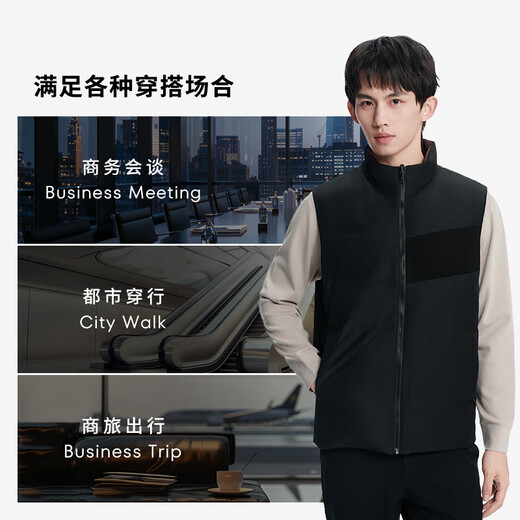 K-Boxing Men's Autumn and Winter Fashionable Water-Repellent Reversible Jacket Down Vest NBKN3313 Dark Gray L