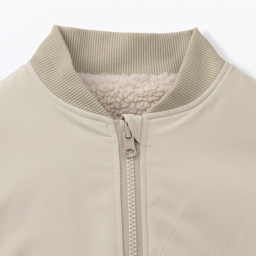 MUJI older children's reversible fleece jackets, children's coats, boys' and girls' children's clothing that are not easily wetted, light yellow 150/76A