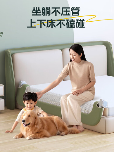 Novanya bed fence baby anti-fall guardrail foldable travel guardrail children's sleep convenient guardrail one side and one side C9 series gray hippopotamus (one-piece punch-free folding invisible does not take up space) 1.2 meters long upgraded to 60cm higher - enlarged U-shaped feet