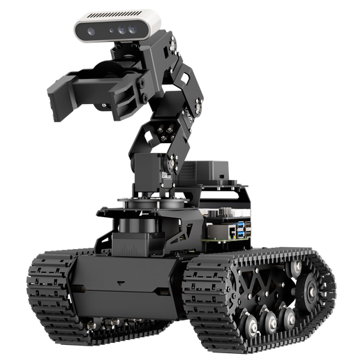 Huaner Raspberry Pi 5 Robotic Arm Car LanderPi Deep 3D Vision AI Large Model SLAM Mapping Navigation Grabbing and Handling Python Programming ROS2 Robot Tracked Chassis Deluxe Edition Raspberry Pi 5/4G