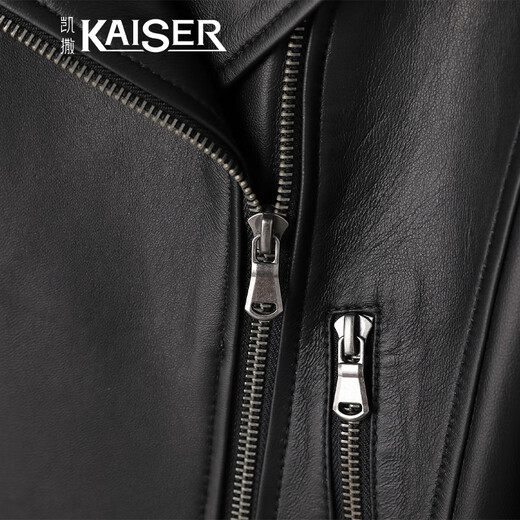 KAISER Kaiser leather jacket for women, sheepskin motorcycle style leather jacket, Korean version, slim, fashionable and trendy, women's jacket M