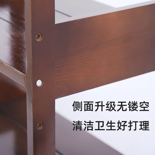 Sailoto microwave oven rack multi-layer floor-standing oven storage rack wooden narrow cabinet household storage pot rack all solid wood five layers 49*30*150cm walnut color