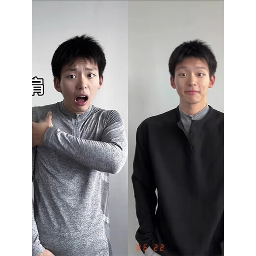 POUM美式亨利长袖t恤男款春秋季显肩宽华夫格健身运动卫衣内搭打底衫 CQS-1381黑色加绒款 M