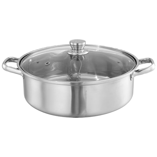 Kitchen plan with thickened bottom 304 stainless steel Yuanyang pot large capacity soup pot induction cooker gas universal hot pot special pot