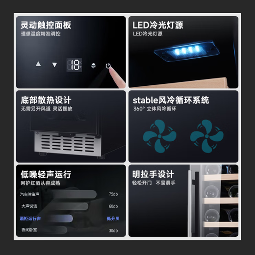 Senleng gabinete para vinos de temperatura constante con zona de temperatura dual, barra de bar, isla, gabinete para vinos integrado, congelador, refrigerador para vinos doméstico de frecuencia variable, personalización para toda la casa, gabinete para vinos de temperatura única, espejo de acero inoxidable, 150 L, 52 botellas, frecuencia fija, puerta desempañadora Low-E