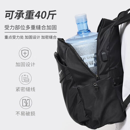 
Warrior backpack for men's commuting lightweight computer bag large capacity business trip backpack water-proof travel college student schoolbag black