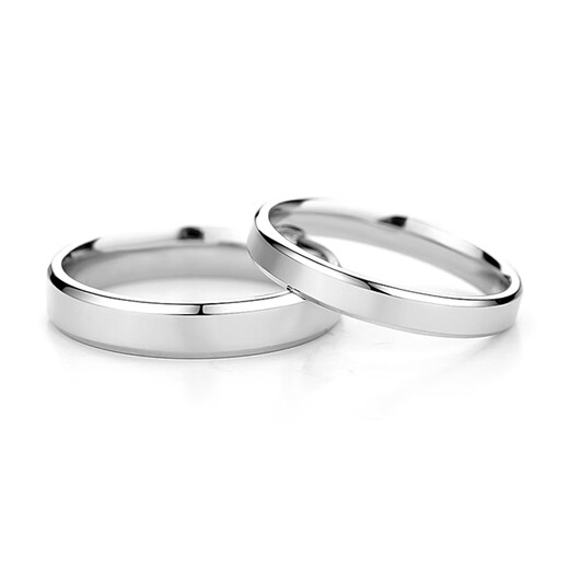Lin Zhongxi S999 pure silver couple rings plain ring simple glossy ring for a man and woman, high-end Valentine's Day birthday gift plain ring flat - open ring - about 5 grams, brand gift box
