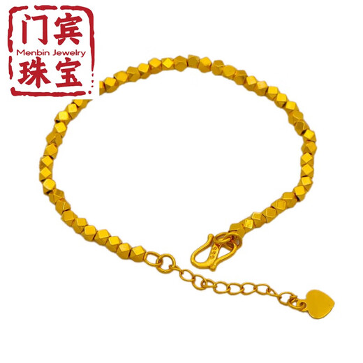 Menbin Fashion Simple Quality 18k Gold Bracelet AU750 Hong Kong Duty Free Yellow L Gold 18k Bow in Goldfish Bracelet Adjustable Length
