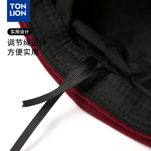 Tang Lion (TonLion) red beret women's autumn and winter British style casual retro all-match fashion face little painter hat octagonal hat black